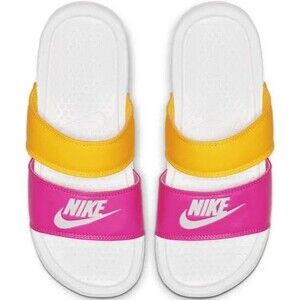 Nike Benassi Duo Ultra Slide Metallic Summit White 819717-102 Size 10